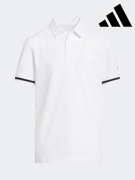 adidas Golf Kids Piqué Club White Polo Shirt (E98007) | £28