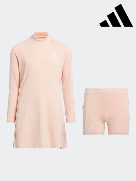 adidas Golf Kids Coral Pink AEROREADY Long Sleeve Dress (E98023) | £30