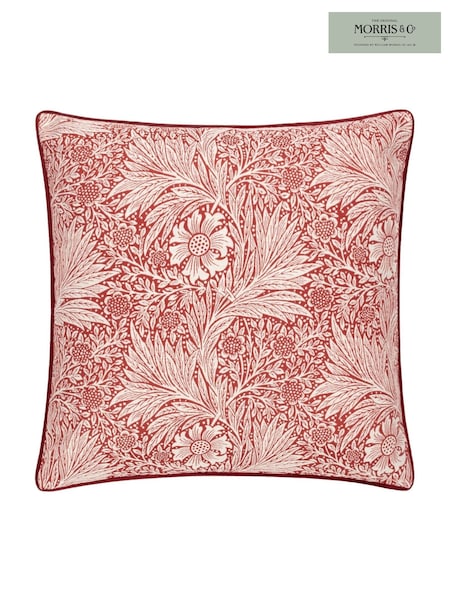 Morris & Co Russet Marigold Jacquard Piped Cushion (E98078) | £34
