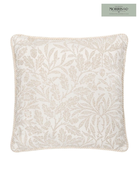 Morris & Co Ivory Acorn Tonal Jacquard Piped Cushion (E98080) | £34