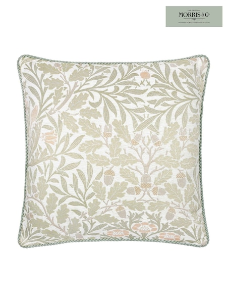 Morris & Co Stone Sage Acorn Jacquard Chenille Cushion (E98092) | £44