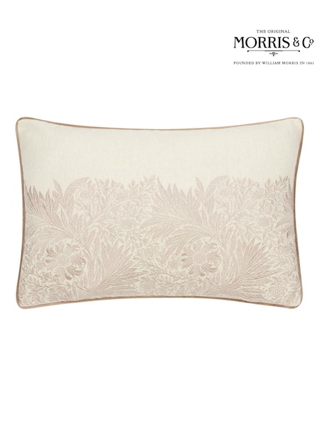 Morris & Co. Stone Marigold Embroidered Piped Cushion (E98093) | £42