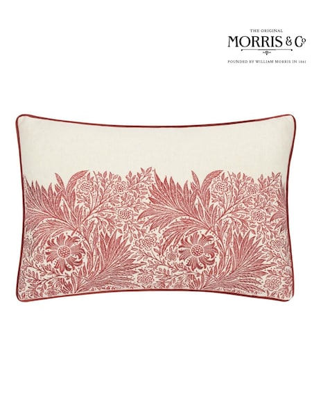 Morris & Co. Russet Marigold Embroidered Piped Cushion (E98096) | £42