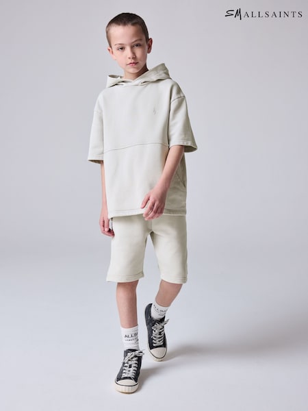 smALLSAINTS Grey Boys Ramskull Short Sleeve 100% Cotton Hoodie and Shorts Set (E98150) | £38 - £42