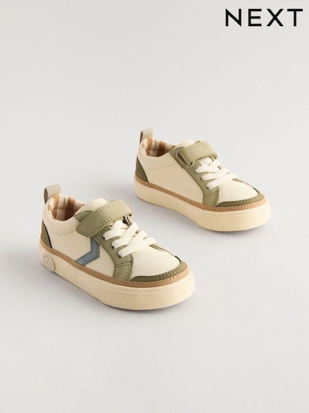 Neutral Standard Fit (F) Touch Fastening Chevron Trainers (E98602) | £17 - £21