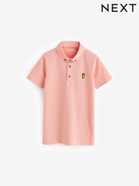 Peach Marl Short Sleeve Polo Shirt (3-16yrs) (E98656) | £8 - £13