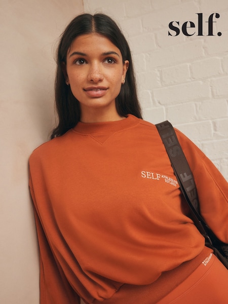 self. Rust Brown Crew Neck Sweat Top (E98674) | £25