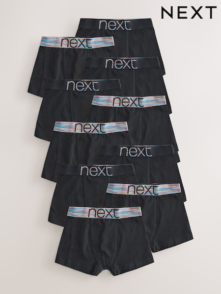 Black with Bright Waistband Trunks 10 Pack (1.5-16yrs) (E98851) | £27 - £32