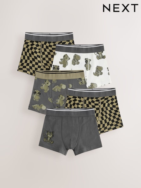 Checkerboard Print Trunks 5 Pack (1.5-12yrs) (E98872) | £14 - £16