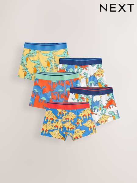 Bright Dino Print Trunks 5 Pack (1.5-12yrs) (E98881) | £14 - £16