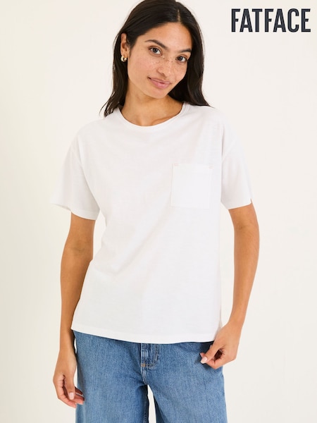 FatFace Lily White 100% Cotton T-Shirt (E98929) | £25