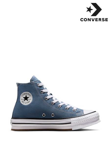 Converse Blue Eva Lift High Top Youth Trainers (E99615) | £0