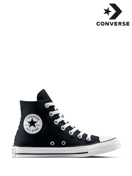 Converse Black Chuck Taylor All Star Leopard Print Trainers (E99635) | £65