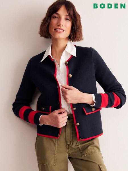 Boden Blue 100% Cotton Holly Knitted Cardigan (E99767) | £120