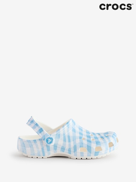 Crocs Blue Adults Gingham Clogs (E99903) | £55