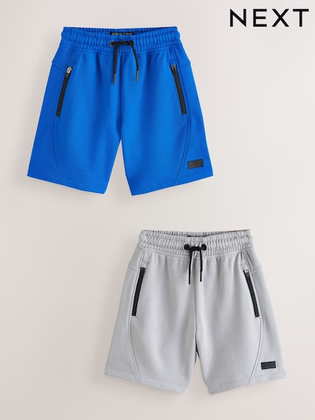Cobalt Blue/Grey Zip Sweat Shorts 2 Pack (3-16yrs) (E99972) | £20 - £30