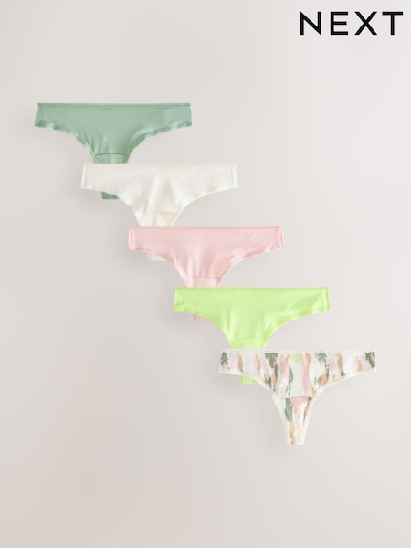 Camo Print Thong Microfibre Knickers 5 Pack (F00005) | £15