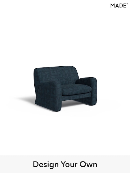 Caro Abstract Weave/Ink Blue Romana By Made (F00064) | £899