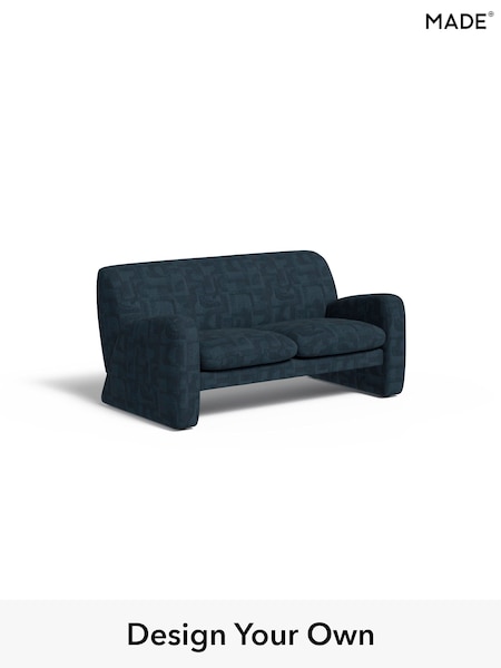 Caro Abstract Weave/Ink Blue Romana By Made (F00064) | £1,150