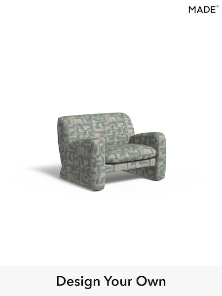 Caro Abstract Weave/Aqua Blue Romana By Made (F00065) | £899