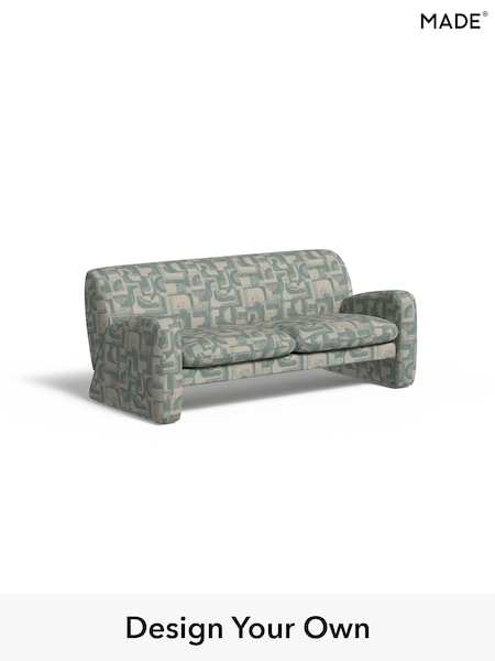 Caro Abstract Weave/Aqua Blue Romana By Made (F00065) | £1,250