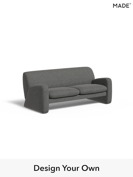 Textured Weave Easy Clean/Stone Grey Romana By Made (F00113) | £1,099