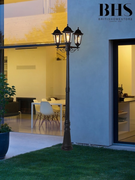 BHS Black Bianca 3 Head Post Outdoor Light (F00149) | £86