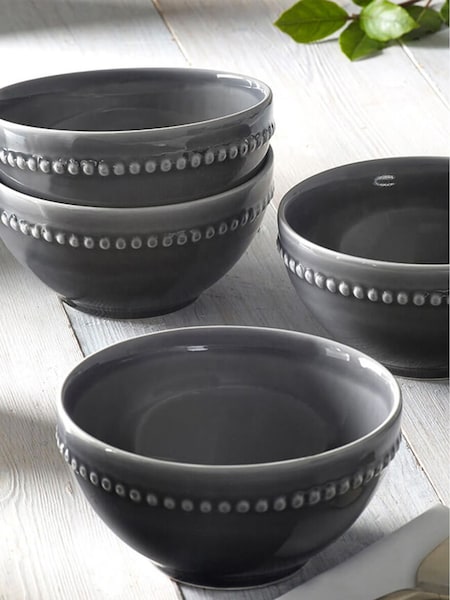 MM Living Set of 4 Grey Bobble Cereal Bowls (F00221) | £48