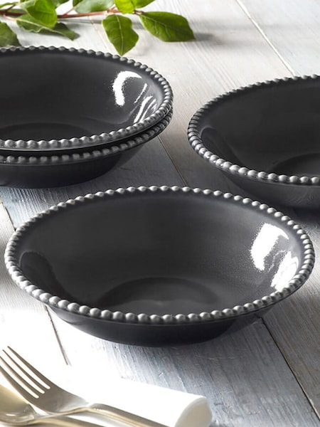 MM Living Set of 4 Grey Bobble Pasta Bowls (F00225) | £56