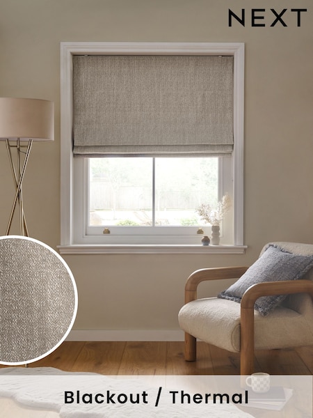 Natural Mink Ready Made Blackout Matte Velvet Roman Blinds (F00383) | £0