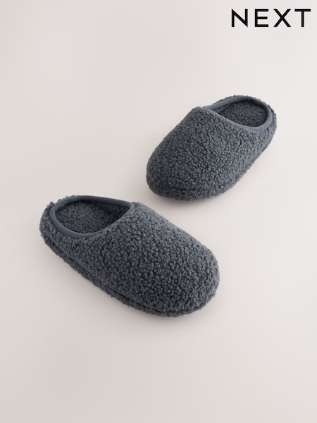 Grey Borg Warm Lined Slipper Mules (F00502) | £10 - £13