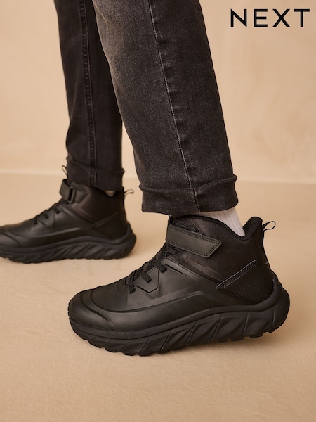 Black Water Resistant Hiker Boots (F00518) | £38 - £45