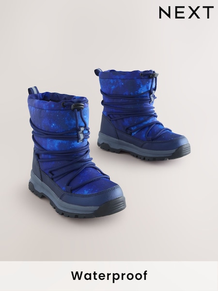 Galaxy Print Thinsulate Lined Waterproof Snow Boots (F00519) | £44 - £51