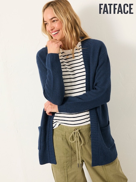 FatFace Harriet Navy Longline Knitted Cardigan (F00549) | £54