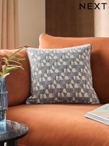 Blue 43 x 43cm Oscar Geo Cushion (F00597) | £14