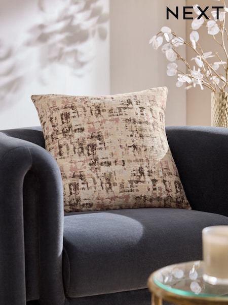 Pale Pink Timeless Chic Woven Abstract Cushion (F00598) | £18
