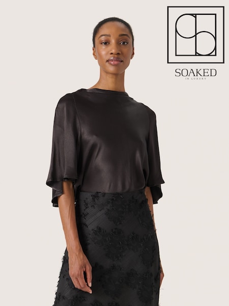 Soaked in Luxury SLMilu Cowl Neck Flutter Sleeves Blouse (F00629) | £75