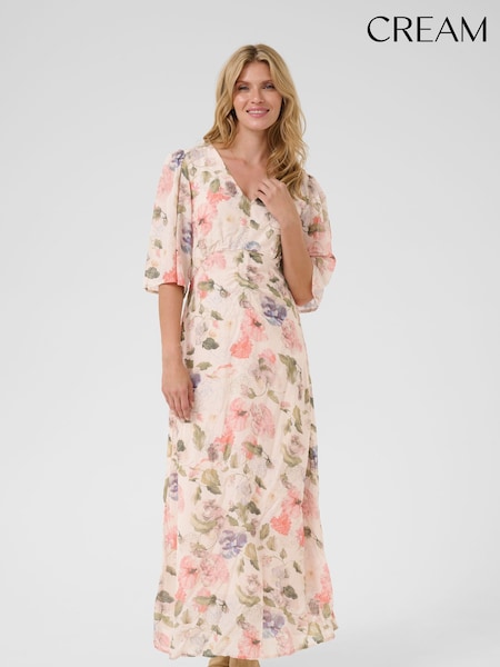 Cream CRHailey Floral Print Maxi Black Dress (F00633) | £130