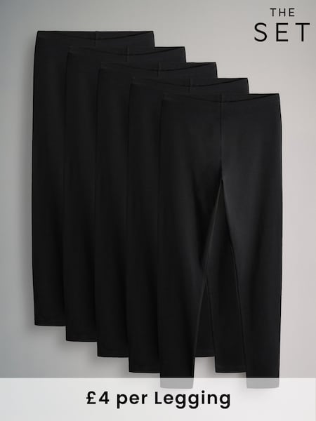 The Set Black 5 Pack Basic Leggings (F00649) | £20
