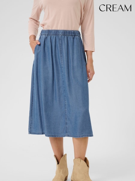 Cream Blue CRMolly Denim Midi Skirt (F00654) | £50