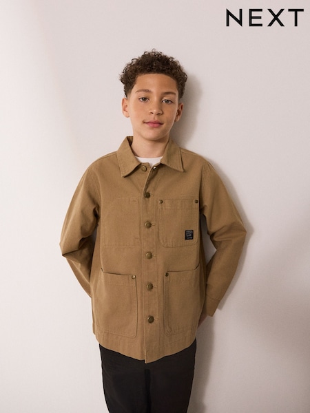 Tan Brown Canvas Overshirt (3-16yrs) (F00665) | £24 - £29