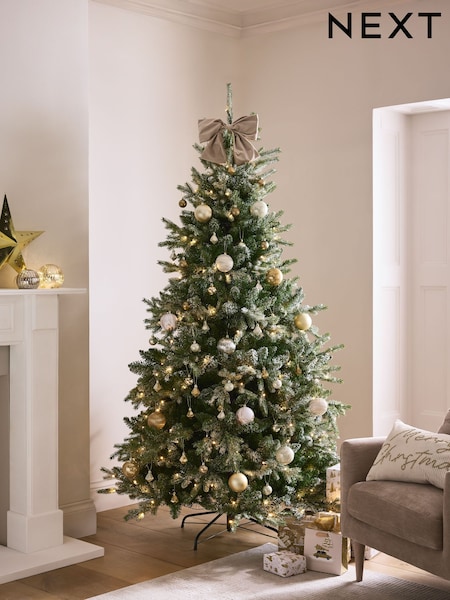 White Snowy Nordmann Fir 7ft Pre Lit Christmas Tree (F00669) | £220