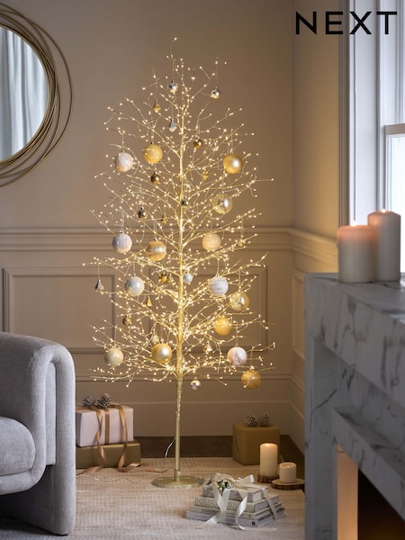 Gold Rice Light 6ft Pre Lit Christmas Tree (F00671) | £160