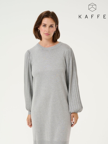 Kaffe Kalone Knit Round Neck Knee Length Dress (F00802) | £65