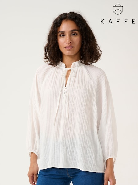 Kaffe KAlianna Notch Neck 3/4 Sleeve Blouse (F00820) | £50