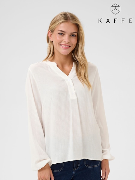 Kaffe KAmathilde Notch Neck Long Sleeve Blouse (F00822) | £40