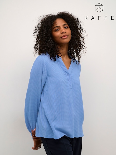 Kaffe KAmathilde Notch Neck Long Sleeve Blouse (F00836) | £40