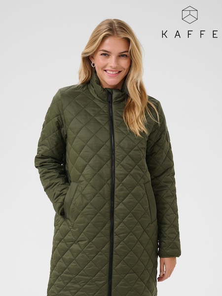 Kaffe KAloreen Quilted Zipper Long Jacket (F00840) | £75