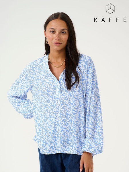 Kaffe KAmathilde Notch Neck Long Sleeve Blouse (F00845) | £40