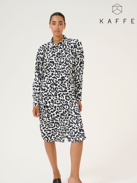 Kaffe Loose Fit KAroxy Knee Length Black Shirt Dress (F00847) | £90